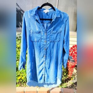 cloth & stone Long Sleeve Chambray Shirt Dress